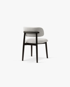 SCAUN DINING/BIROU EVAN, GRI DESCHIS, TAPITAT CU TAPITERIE DIN TEXTIL BOUCLE BALOO SI LEMN MASIV, MICADONI - Img 2
