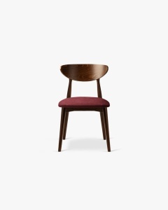 SCAUN DINING/BIROU LEON, BORDO, TAPITAT CU TAPITERIE DIN TEXTIL CHENILLE REBEL SI LEMN MASIV, MICADONI - Img 3