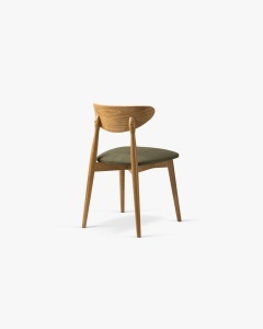 SCAUN DINING/BIROU LEON, VERDE DESCHIS, TAPITAT CU TAPITERIE DIN TEXTIL CHENILLE REBLE SI LEMN MASIV, MICADONI - Img 4