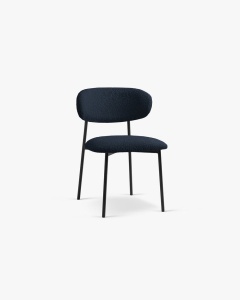 SCAUN DINING/BIROU NINA, ALBASTRU INCHIS, TAPITAT CU TAPITERIE DIN TEXTIL BOUCLE BALOO SI METAL, MICADONI - Img 2