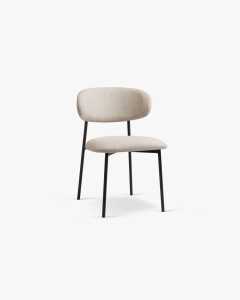 SCAUN DINING/BIROU NINA, BEJ, TAPITAT CU TAPITERIE DIN TEXTIL STRUCTURAT BJORN SI METAL, MICADONI