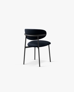 SCAUN DINING/BIROU NINA, NEGRU, TAPITAT CU TAPITERIE DIN TEXTIL MAGIC VELVET SI METAL, MICADONI