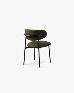 SCAUN DINING/BIROU NINA, VERDE, TAPITAT CU TAPITERIE DIN TEXTIL STRUCTURAT BJORN SI METAL, MICADONI