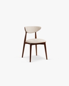 SCAUN DINING/BIROU RINA, BEJ, TAPITAT CU TAPITERIE DIN TEXTIL CHENILLE REBEL SI LEMN MASIV DE FAG, MICADONI