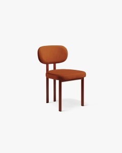 SCAUN DINING/BIROU SAM, AUBERGINE, TAPITAT CU TAPITERIE DIN TEXTIL CATIFEA MAGIC VELVET SI METAL, MICADONI