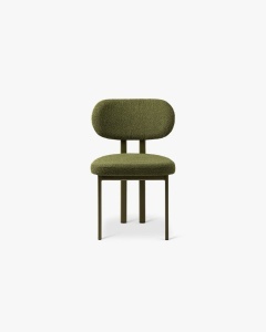SCAUN DINING/BIROU SAM, VERDE MASLINIU INCHIS, TAPITAT CU TAPITERIE DIN TEXTIL BOUCLE BALOO SI METAL, MICADONI
