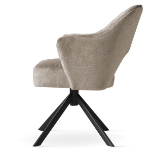 SCAUN DINING BJORG SUPREME, CONFECTIONAT DIN METAL, SPUMA, ARCURI SI TEXTIL, BEJ/NEGRU, STIL MODERN - Img 3