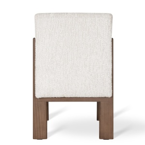 SCAUN DINING BUCKY, CONFECTIONAT DIN LEMN, SPUMA, ARCURI SI TEXTIL, ALB /NATURAL, STIL MODERN - Img 4