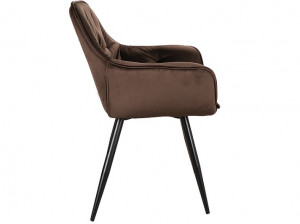 SCAUN DINING CHERRY VELVET, CAPPUCCINO BLUVEL 38/NEGRU MAT, TAPITERIE DIN CATIFEA SI PICIOARE DIN METAL, STIL MODERN - Img 3