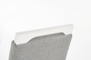 SCAUN DINING CLARION, GRI INARI 91/ALB, CU TAPITERIE DIN STOFA SI PICIOARE DIN LEMN MASIV, STIL CLASIC - Img 7