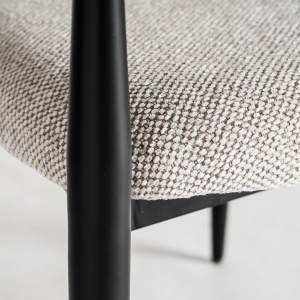 SCAUN DINING CROSSAC, ALB SI NEGRU, REF. 35240, PRELUCRAT MANUAL, CONFECTIONAT DIN METAL SI TEXTIL, STIL MODERN - Img 6
