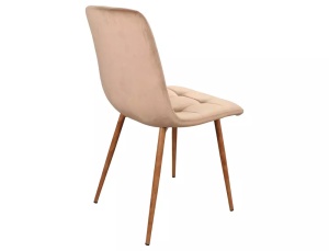 SCAUN DINING D, BEJ BLUVEL 28/STEJAR, TAPITERIE DIN CATIFEA SI METAL, STIL MODERN - Img 4