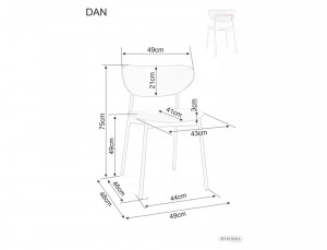 SCAUN DINING DAN, GRI TAP. 220/NEGRU MAT, TAPITERIE DIN MICROFIBRA SI PICIOARE DIN METAL, STIL MODERN - Img 3