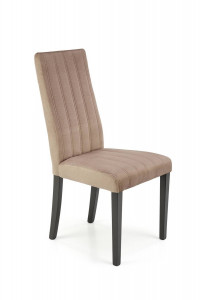 SCAUN DINING DIEGO 2, BEJ MONOLITH 09/NEGRU, CU TAPITERIE DIN CATIFEA SI PICIOARE DIN LEMN MASIV, STIL CLASIC