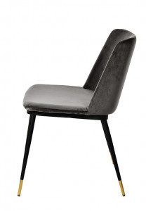 SCAUN DINING DIEGO, GRI INCHIS/NEGRU/AURIU, DIN CATIFEA SI METAL, STIL MODERN - Img 5