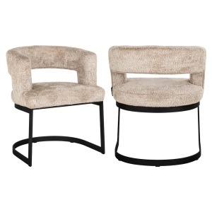 SCAUN DINING ELLIS, REALIZAT DIN METAL SI TEXTIL, CULOARE BEJ, DESIGN DEOSEBIT, RICHMOND INTERIORS - Img 2