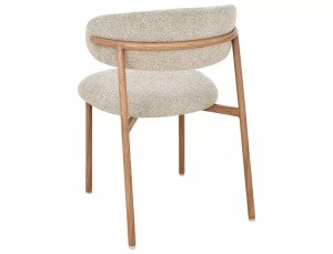 SCAUN DINING, ELTON II, CULOARE BEJ 253/STEJAR, TAPITERIE DIN TEXTIL SI METAL, STIL MODERN - Img 3