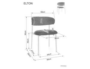 SCAUN DINING, ELTON II, CULOARE CAPPUCCINO 256/STEJAR, TAPITERIE DIN TEXTIL SI METAL, STIL MODERN - Img 6