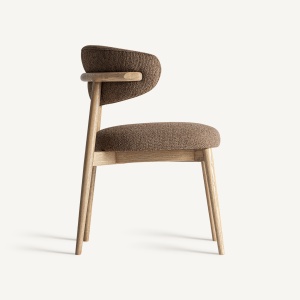 SCAUN DINING ERLEC, DIN LEMN DE ARTAR SI TEXTIL, CULOARE NATUR/MARO, DESIGN CONTEMPORAN, VICAL HOME - Img 3