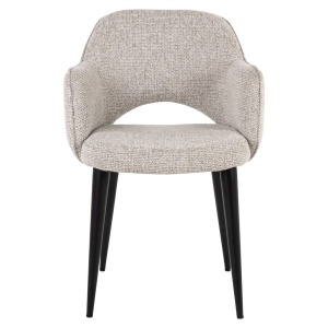 SCAUN DINING GIOVANNA NATURAL FENCY, 212863, CONFECTIONAT DIN POLIESTER, METAL SI SPUMA, BEJ/NEGRU, STIL MODERN - Img 2