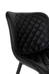 SCAUN DINING GREG NEGRU, TAPITAT CU PIELE ECOLOGICA SI METAL, STIL MODERN - Img 4