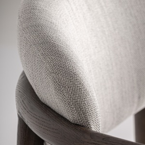 SCAUN DINING HARI, REALIZAT DIN LEMN DE FRASIN SI TEXTIL, CULOARE BEJ/GRI, REALIZAT MANUAL, VICAL HOME - Img 7