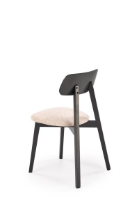 SCAUN DINING HYLO, BEJ 2/NEGRU, CU TAPITERIE DIN STOFA SI PICIOARE DIN LEMN MASIV DE FAG, STIL MODERN - Img 2