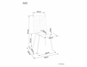 SCAUN DINING IVO, GRI BLUVEL 14/NEGRU MAT, TAPITERIE DIN CATIFEA SI PICIOARE DIN METAL, STIL MODERN - Img 3