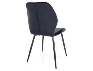 SCAUN DINING JAKE, NEGRU BLUVEL 19/NEGRU MAT, TAPITERIE DIN CATIFEA SI PICIOARE DIN METAL, STIL MODERN - Img 2