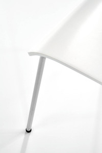 SCAUN DINING K155, ALB/CROM, PLACAT INDOIT SI PICIOARE DIN METAL, STIL MODERN - Img 5