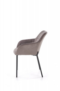 SCAUN DINING K305, GRI/NEGRU, CU TAPITERIE DIN CATIFEA SI PICIOARE DIN METAL, STIL MODERN - Img 7