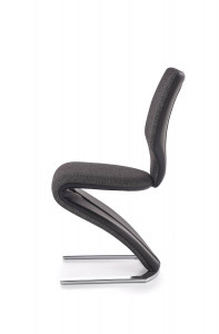 SCAUN DINING K307, GRI/NEGRU/CROM, CU TAPITERIE DIN STOFA, PIELE ECOLOGICA SI PICIOARE DIN METAL, STIL MODERN - Img 2
