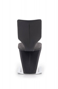 SCAUN DINING K307, GRI/NEGRU/CROM, CU TAPITERIE DIN STOFA, PIELE ECOLOGICA SI PICIOARE DIN METAL, STIL MODERN - Img 6