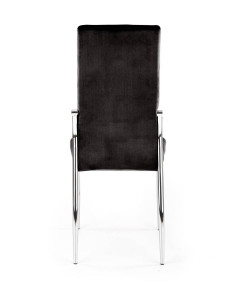 SCAUN DINING K416, NEGRU/CROM, CU TAPITERIE DIN CATIFEA SI PICIOARE DIN METAL, STIL MODERN - Img 2