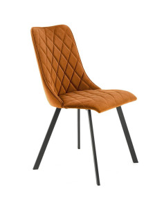 SCAUN DINING K450, SCORTISOARA/NEGRU, CU TAPITERIE DIN CATIFEA SI PICIOARE DIN METAL, STIL MODERN
