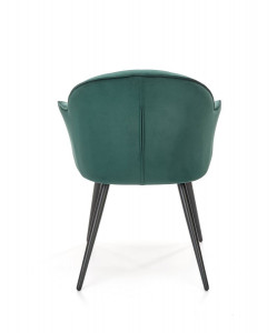 SCAUN DINING K468, VERDE INCHIS/NEGRU, TAPITERIE DIN CATIFEA SI PICIOARE DIN METAL , STIL MODERN - Img 7