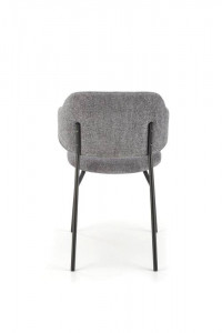 SCAUN DINING K497, GRI/NEGRU, CU TAPITERIE DIN STOFA SI PICIOARE DIN METAL, STIL MODERN - Img 6