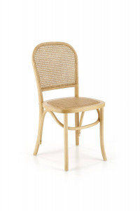 SCAUN DINING K502, NATUR, DIN LEMN MASIV SI RATTAN, STIL CLASIC