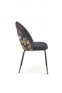 SCAUN DINING K505, MULTICOLOR/NEGRU, CU TAPITERIE DIN CATIFEA SI PICIOARE DIN METAL, STIL MODERN - Img 7