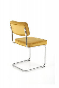 SCAUN DINING K510, GALBEN MUSTAR/CROM, CU TAPITERIE DIN CATIFEA SI PICIOARE DIN METAL, STIL MODERN - Img 2