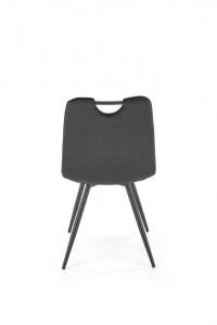 SCAUN DINING K521, NEGRU/NEGRU, CU TAPITERIE DIN CATIFEA SI PICIOARE DIN METAL, STIL MODERN - Img 7