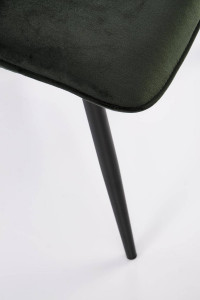 SCAUN DINING K521, VERDE INCHIS/NEGRU, CU TAPITERIE DIN CATIFEA SI PICIOARE DIN METAL, STIL MODERN - Img 8