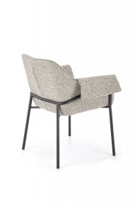 SCAUN DINING K522, GRI/NEGRU, CU TAPITERIE DIN STOFA SI PICIOARE DIN METAL, STIL MODERN - Img 4
