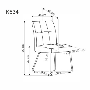 SCAUN DINING K534, BEJ/NEGRU, TAPITERIE DIN STOFA SI PICIOARE DIN METAL, STIL MODERN - Img 2
