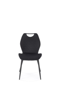 SCAUN DINING K569, NEGRU 66/NEGRU, TAPITERIE DIN CATIFEA SI PICIOARE DIN METAL, STIL MODERN - Img 4