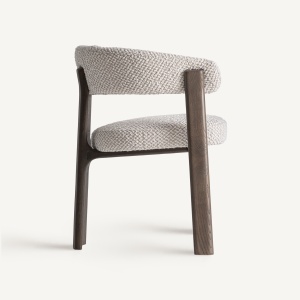 SCAUN DINING KELAN, REALIZAT DIN LEMN DE FRASIN SI TEXTIL BOUCLE, CULOARE BEJ, REALIZAT MANUAL, VICAL HOME - Img 3