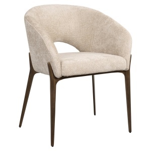 SCAUN DINING KENZI, REALIZAT DIN METAL SI TEXTIL, CULOARE CREM, DESIGN DEOSEBIT, RICHMOND INTERIORS - Img 3