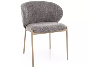 SCAUN DINING KIOTO, GRI 254/CREM, TAPITERIE DIN TEXTIL SI PICIOARE DIN METAL, STIL MODERN - Img 5