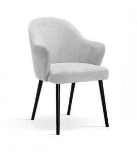 SCAUN DINING LEA, GRI/NEGRU, TAPITERIE DIN STOFA SI PICIOARE DIN LEMN, STIL MODERN
