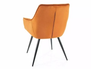SCAUN DINING LILIA, SCORTISOARA BLUVEL 4215/NEGRU MAT, TAPITERIE DIN CATIFEA SI PICIOARE DIN METAL, STIL MODERN - Img 3